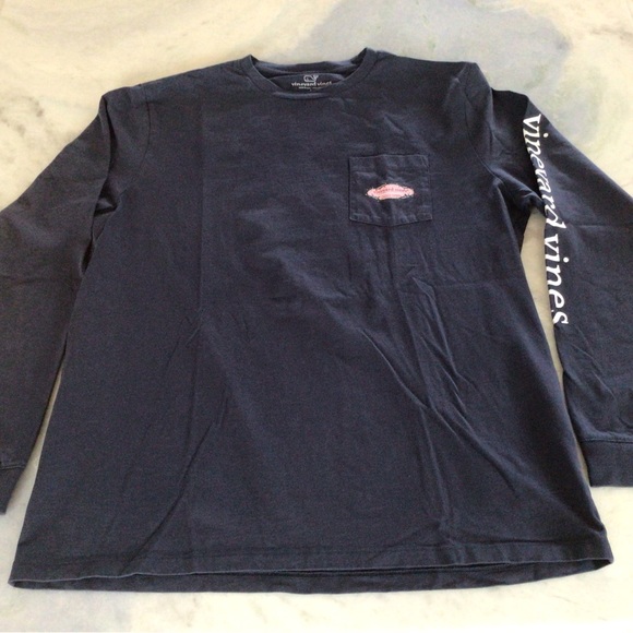 Men’s Vineyard Vines Christmas Long Sleeve T-shirt.  Size Large.  Dark Blue. - Picture 1 of 5